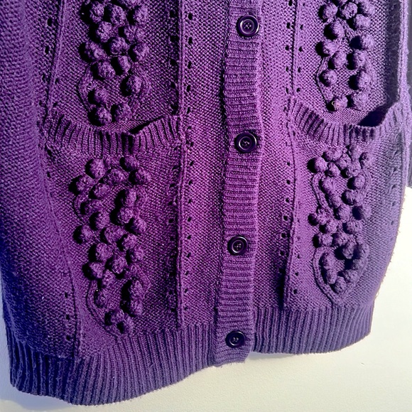 GEORGE Dark Purple Mid-Length Cardigan UK 16 - Picture 3 of 3